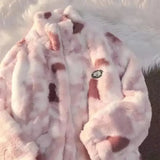 Fleece'owa kurtka w stylu tie-dye dla miękkiej dziewczyny, odzież na jesień/zimę