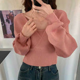 Sweter typu crop w koreańskim stylu dla kobiet
