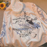 Bluza Anime - Gothic E-Girl Streetwear z zamkiem błyskawicznym