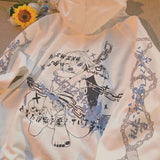 Bluza Anime - Gothic E-Girl Streetwear z zamkiem błyskawicznym
