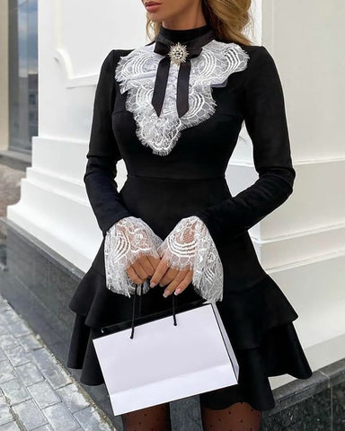 Czarno-biała sukienka gotycka Victorian Victorianska