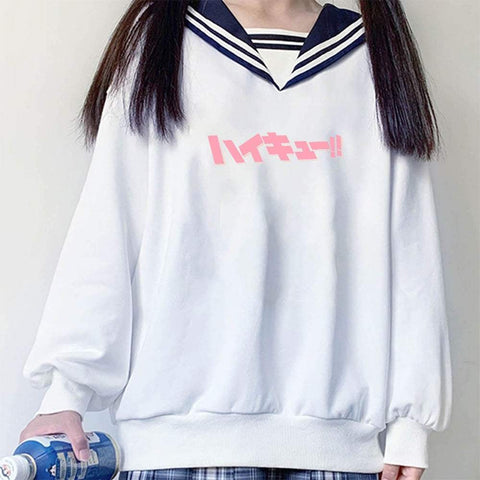 Sweter z napisem e-girl w różowym stylu japońskiej