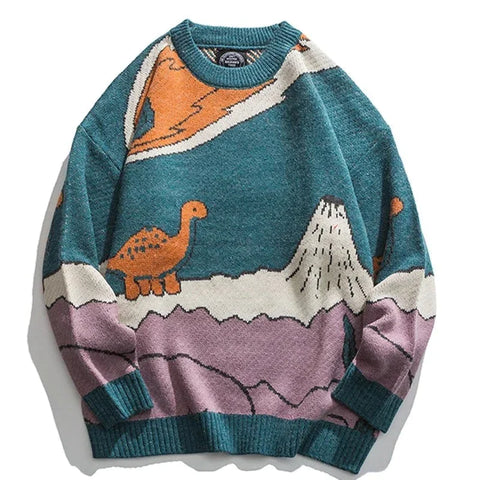 Dinozaur sweter w stylu E-girl