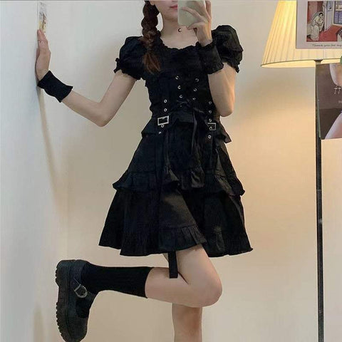 Sukienka grunge w stylu lolita japońskiego