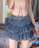 Shorts

Harajuku-Denim Rock Kobiet Wyższa Talia Pas E-Girl Szorty