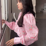Bluzka e-girl w kwiatowy styl koreański