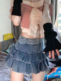 Shorts

Harajuku-Denim Rock Kobiet Wyższa Talia Pas E-Girl Szorty