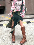 Modne Y2K Gyaru dżinsowe spódnice midi w stylu japońskim