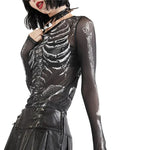 Gothic Longsleeve z wzorem szkieletu dla kobiet