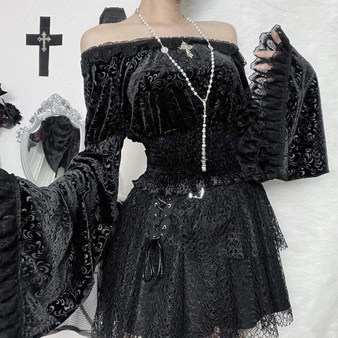 Sukienka grunge ze szpicem z dwuczęściowym korsettem