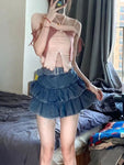 Shorts

Harajuku-Denim Rock Kobiet Wyższa Talia Pas E-Girl Szorty