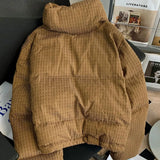 Koreańska zimowa kurtka w stylu oversize z dużymi kieszeniami