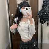 Top Styl Harajuku E-Girl Biała Fioletowa