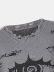 Sweter w wzór oczek w stylu E-Girl