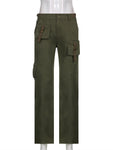 Khaki Cargo spodnie w stylu Fairy Grunge