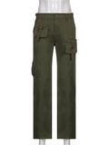 Khaki Cargo spodnie w stylu Fairy Grunge