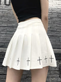 Styl Gothic spódnica Harajuku Biały