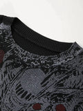 Gotycka bluza z nadrukiem szkieletu dla mrocznego wyglądu