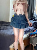 Shorts

Harajuku-Denim Rock Kobiet Wyższa Talia Pas E-Girl Szorty