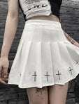 Styl Gothic spódnica Harajuku Biały