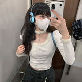 Top Styl Harajuku E-Girl Biała Fioletowa